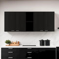 59-Zoll-Akzentschrank zur Wandmontage in Schwarz mit fünf Regalböden