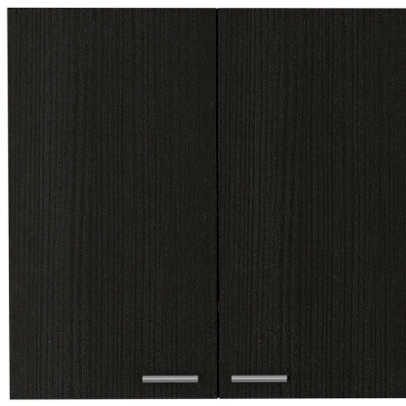 59-Zoll-Akzentschrank zur Wandmontage in Schwarz mit fünf Regalböden