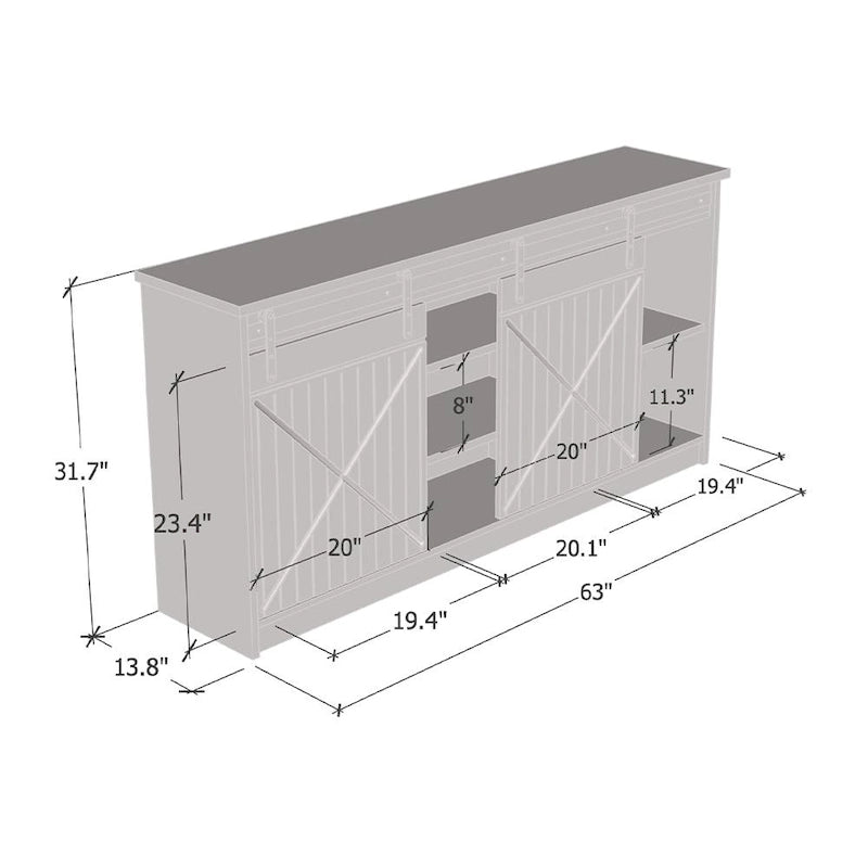 Credenza buffet moderna da 63 pollici