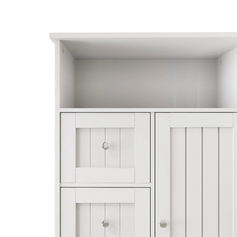 Armario blanco de almacenamiento para baño con 3 cajones y compartimento