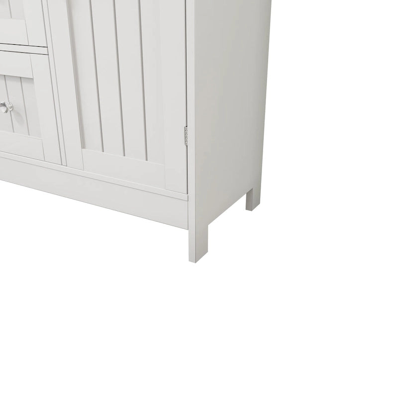 Armario blanco de almacenamiento para baño con 3 cajones y compartimento