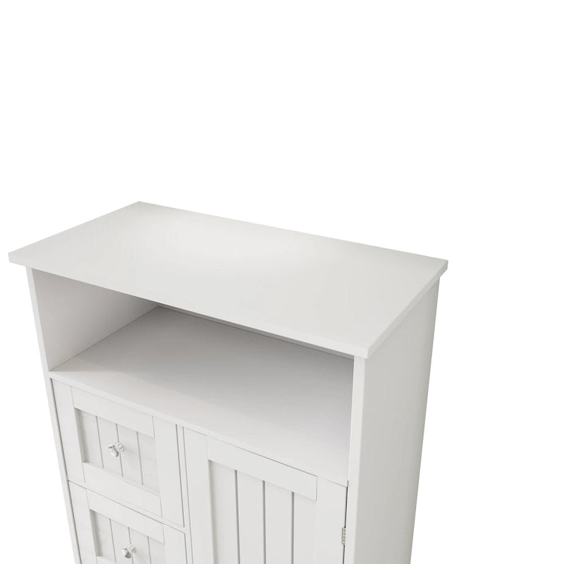 Armario blanco de almacenamiento para baño con 3 cajones y compartimento