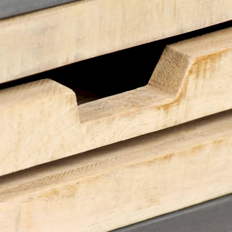 Sideboard aus massivem Mangoholz und Stahl mit 4 Schubladen und Schrankfach