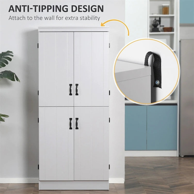 Dispensa autoportante da cucina con ripiani regolabili