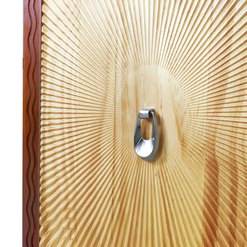 Armario de almacenamiento de madera tallada con 4 puertas y estantes ajustables