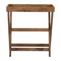 Vassoio da maggiordomo in legno di mango marrone con supporto - 30 x 15 x 32