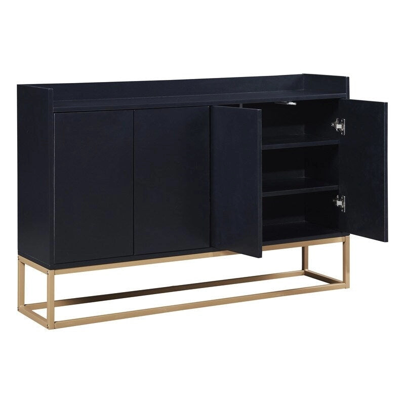 Aparador buffet de cocina moderno con 4 puertas y patas doradas