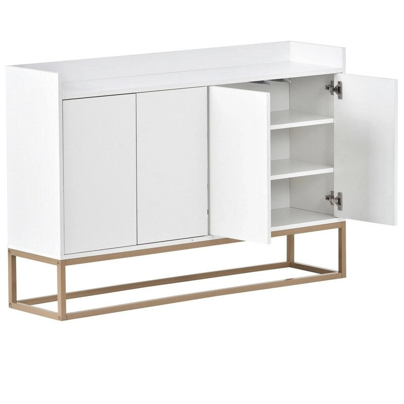 Aparador buffet de cocina moderno con 4 puertas y patas doradas
