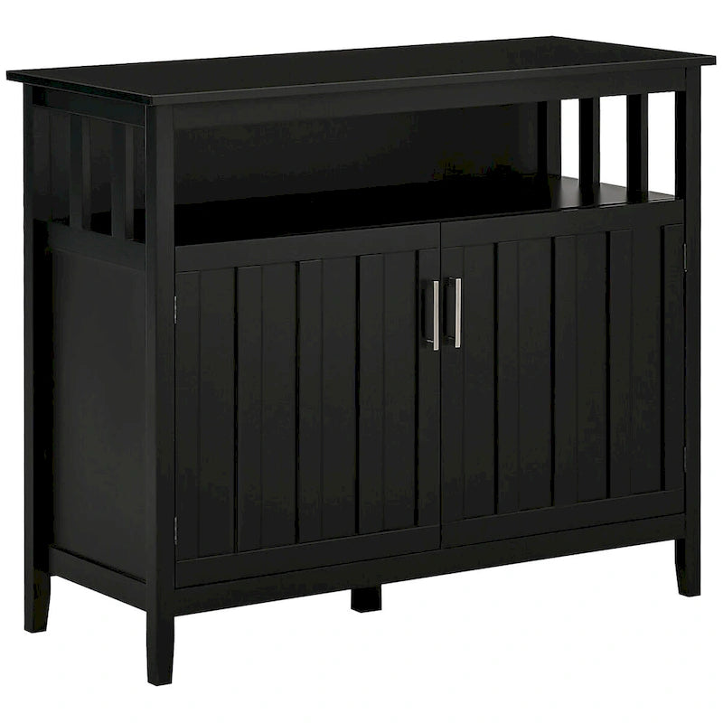 Credenza buffet a 2 ante con ripiano aperto e vani contenitore regolabili