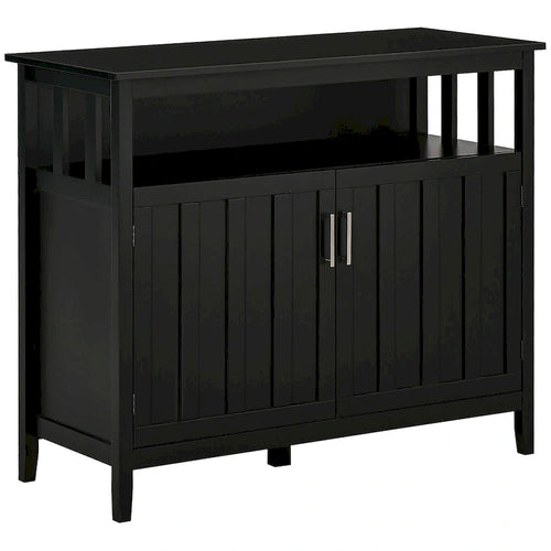 Gabinete buffet aparador de 2 puertas con estante abierto y almacenamiento ajustable