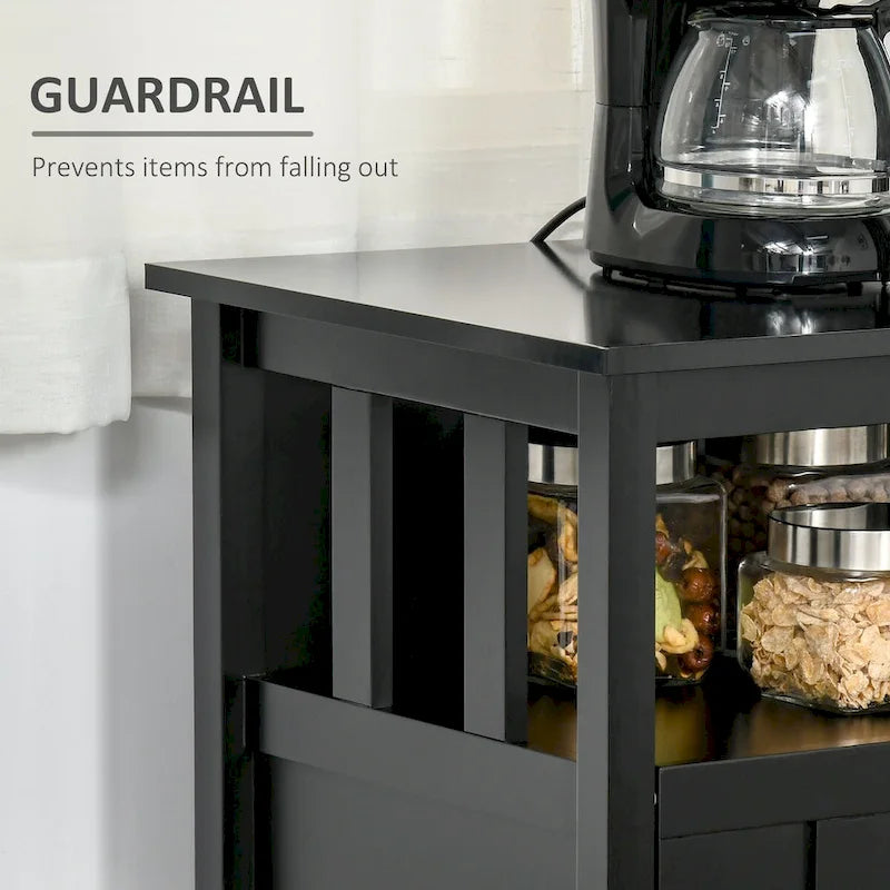 Credenza buffet a 2 ante con ripiano aperto e vani contenitore regolabili