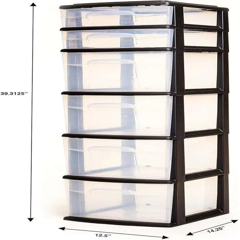 Organizer in plastica a 6 cassetti per casa e ufficio