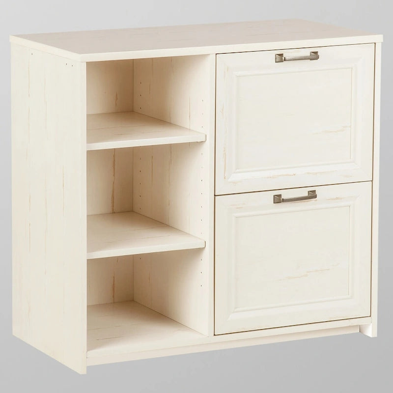 Archivador blanco antiguo con 2 puertas