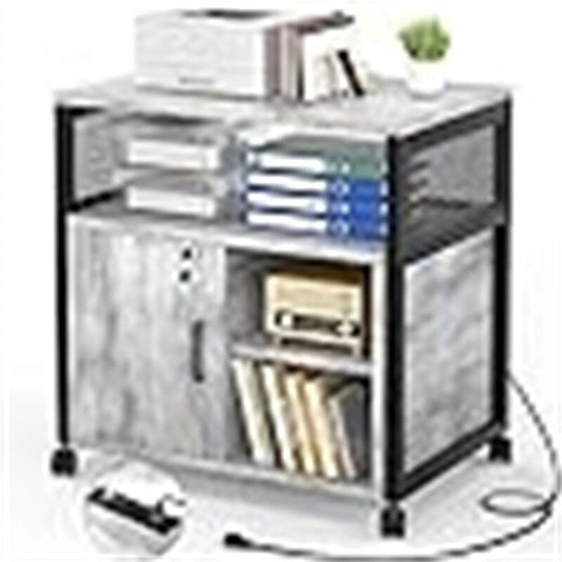 Schedario con ruote, prese di corrente e porte USB