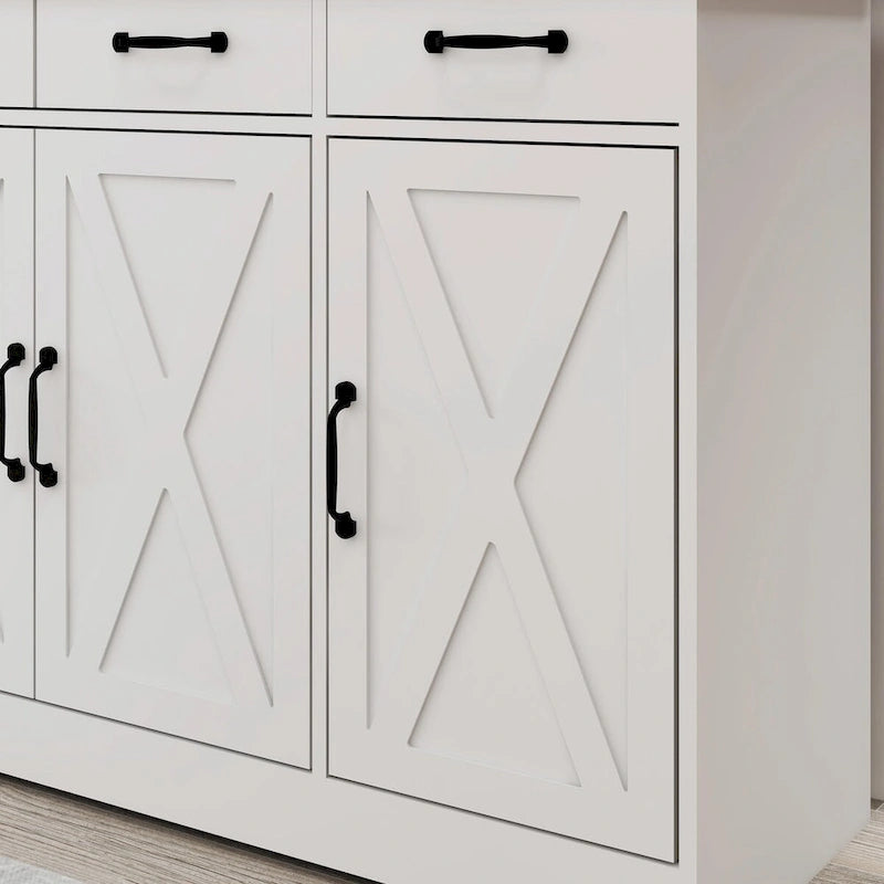Weißes Sideboard im Landhausstil mit 3 Schubladen und 3 Türen