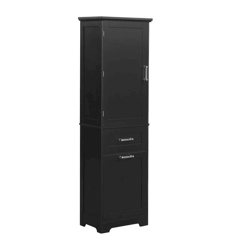 Armario alto de almacenamiento para baño con cajones y estante ajustable