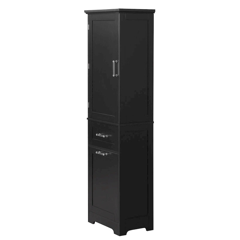 Armario alto de almacenamiento para baño con cajones y estante ajustable