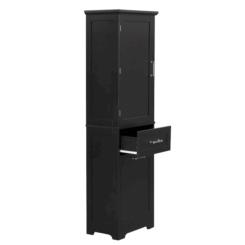 Armario alto de almacenamiento para baño con cajones y estante ajustable