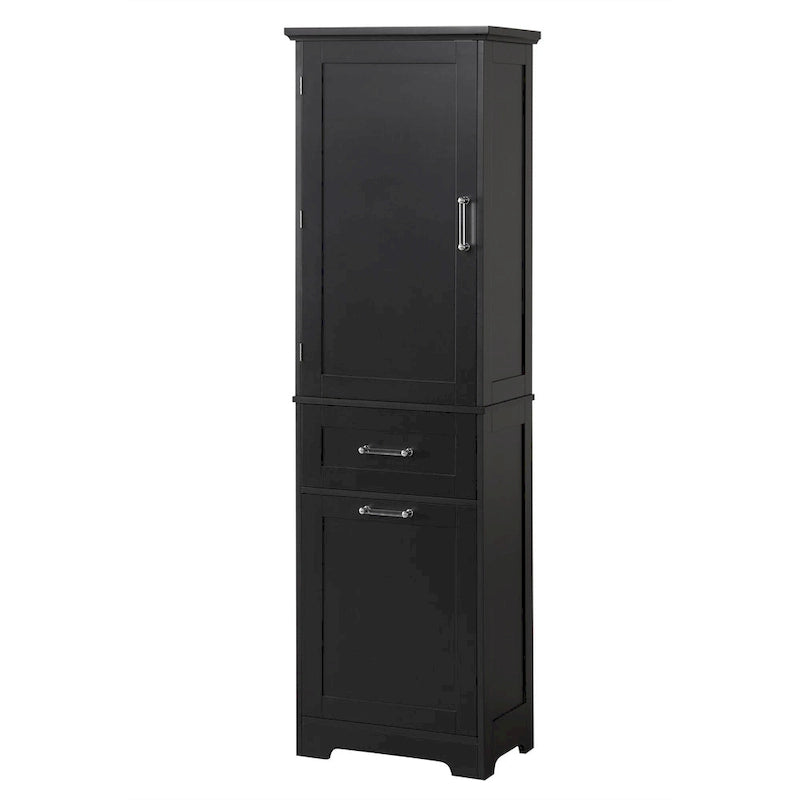 Armario alto de almacenamiento para baño con cajones y estante ajustable