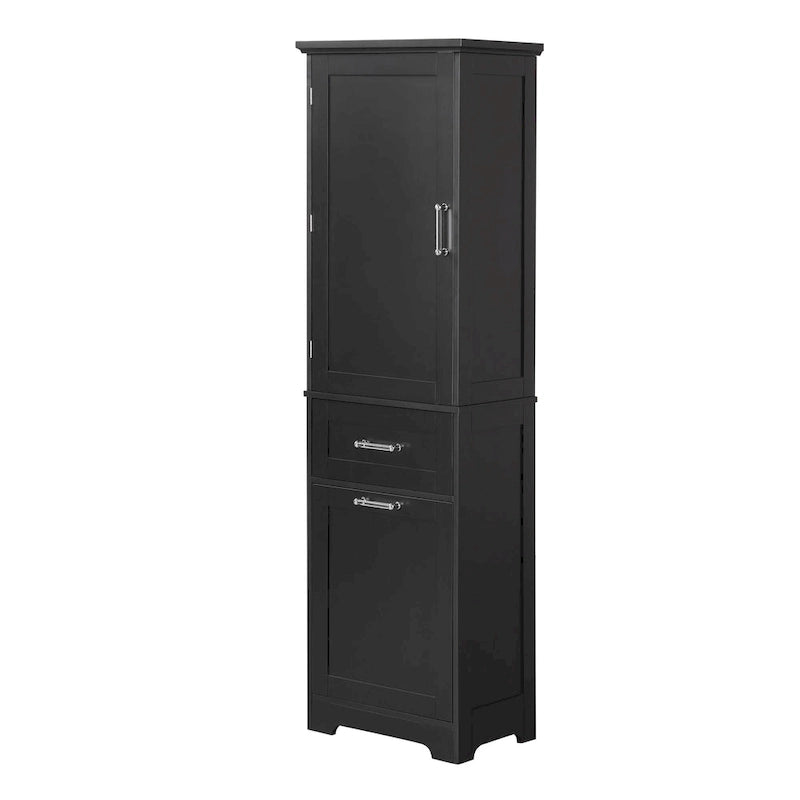 Armario alto de almacenamiento para baño con cajones y estante ajustable