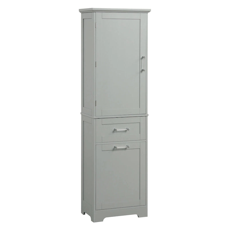 Armario alto de almacenamiento para baño con cajones y estante ajustable