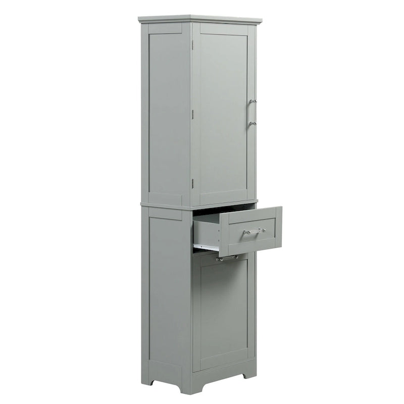 Armario alto de almacenamiento para baño con cajones y estante ajustable