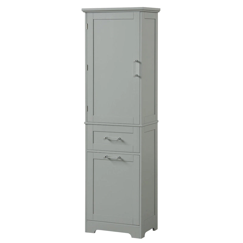 Armario alto de almacenamiento para baño con cajones y estante ajustable