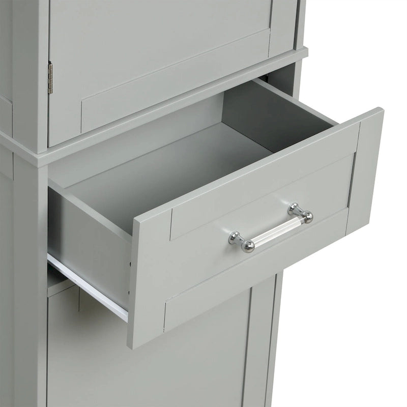Armario alto de almacenamiento para baño con cajones y estante ajustable