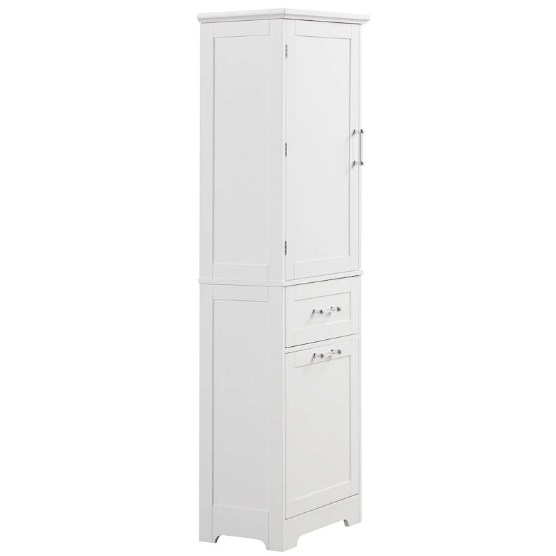 Armario alto de almacenamiento para baño con cajones y estante ajustable