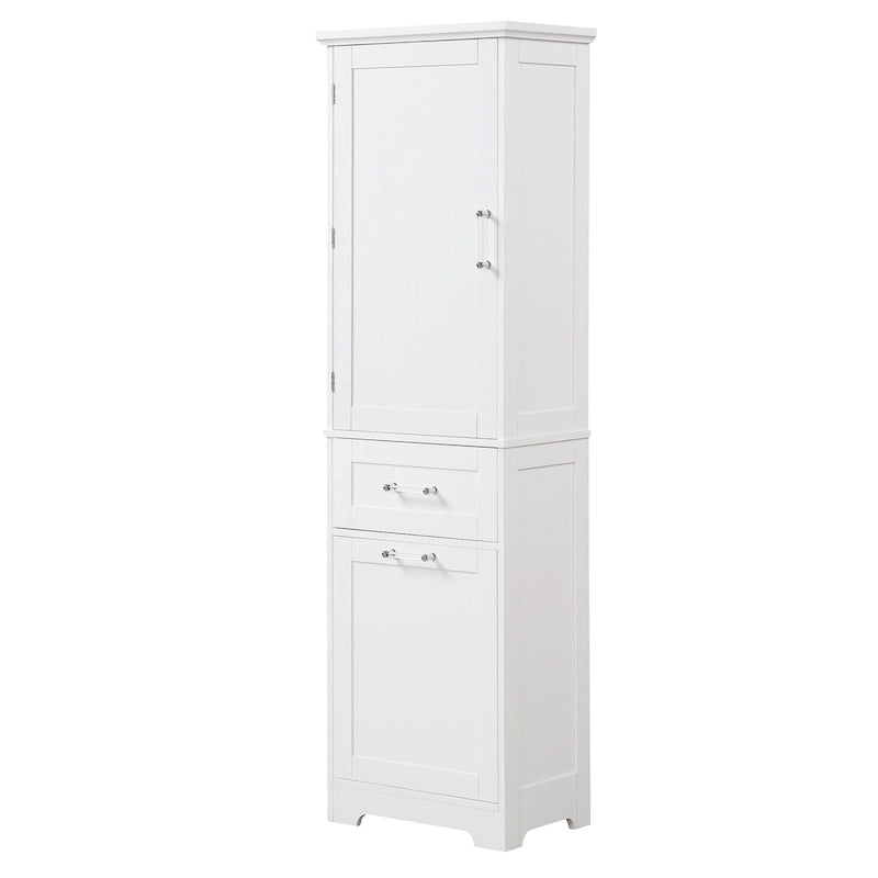 Armario alto de almacenamiento para baño con cajones y estante ajustable