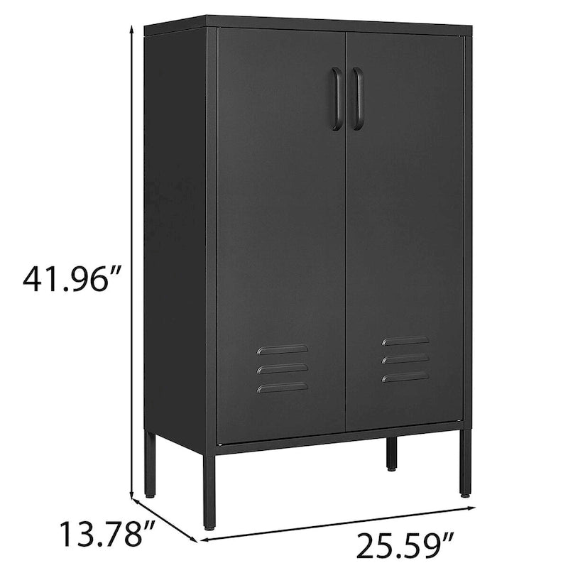 Armario de almacenamiento con 2 puertas y 2 estantes ajustables