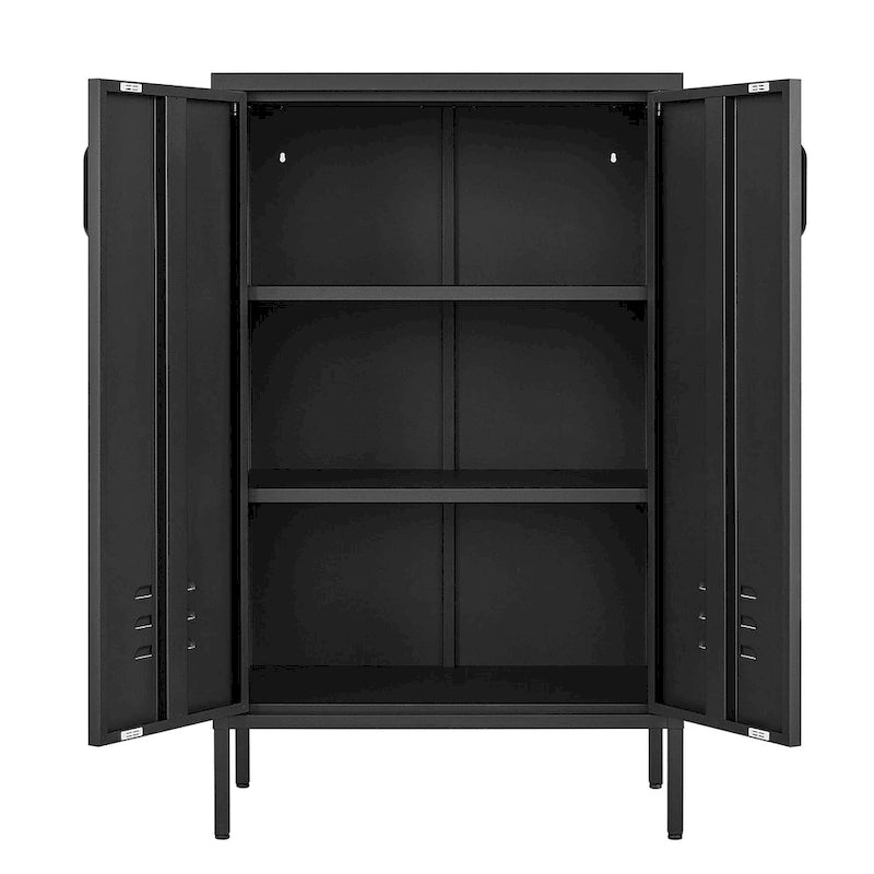 Armario de almacenamiento con 2 puertas y 2 estantes ajustables