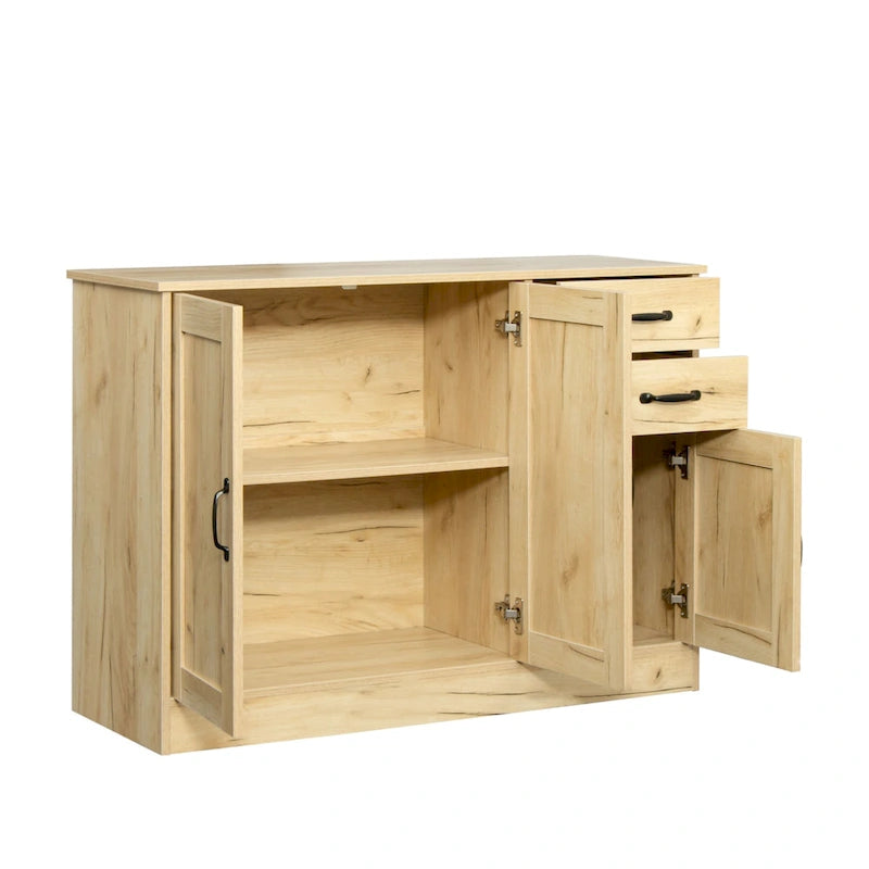 Aparador buffet de madera con 3 puertas y 2 cajones
