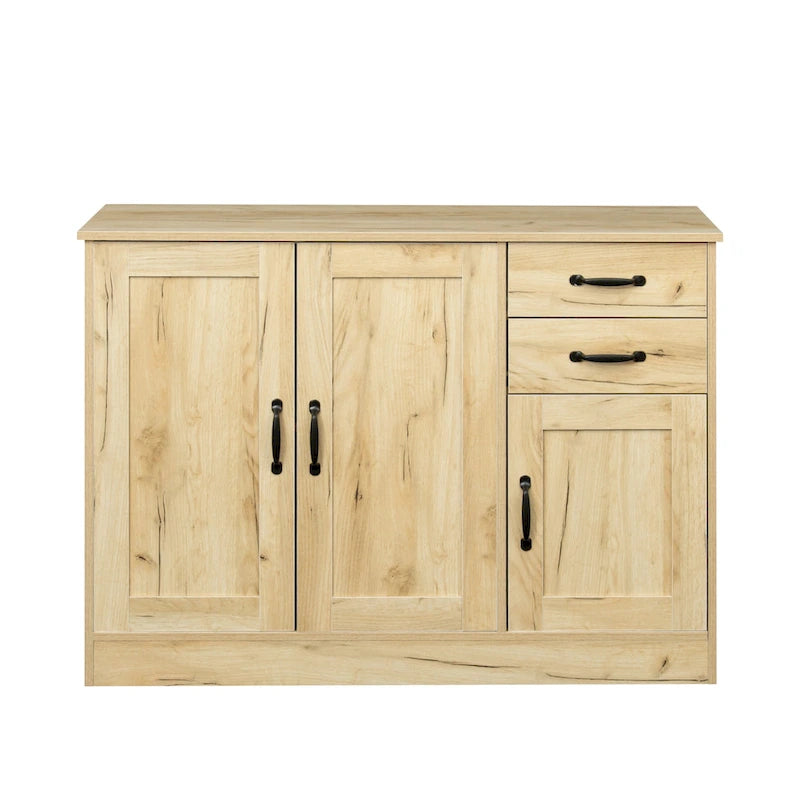 Aparador buffet de madera con 3 puertas y 2 cajones