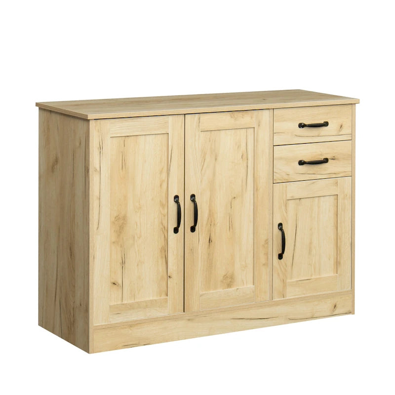 Aparador buffet de madera con 3 puertas y 2 cajones