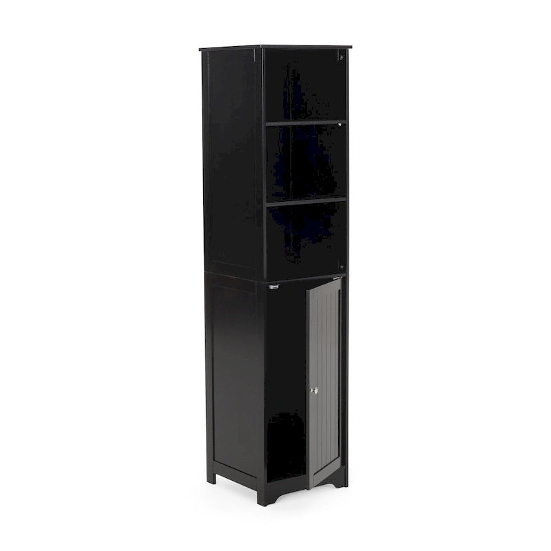 Torre moderna para ropa de baño con almacenamiento abierto y cerrado