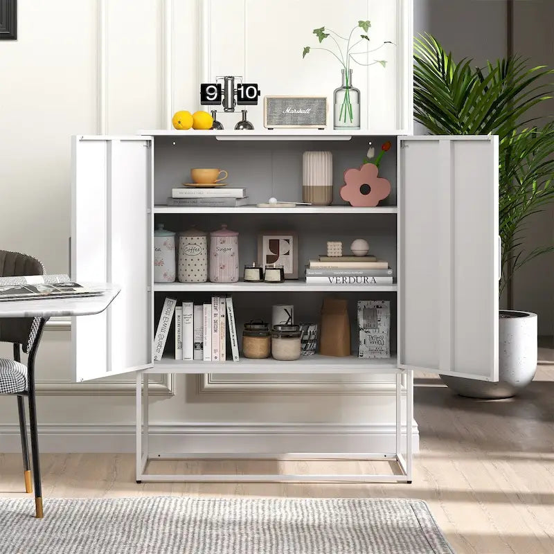 Credenza buffet in acciaio resistente con ripiani regolabili